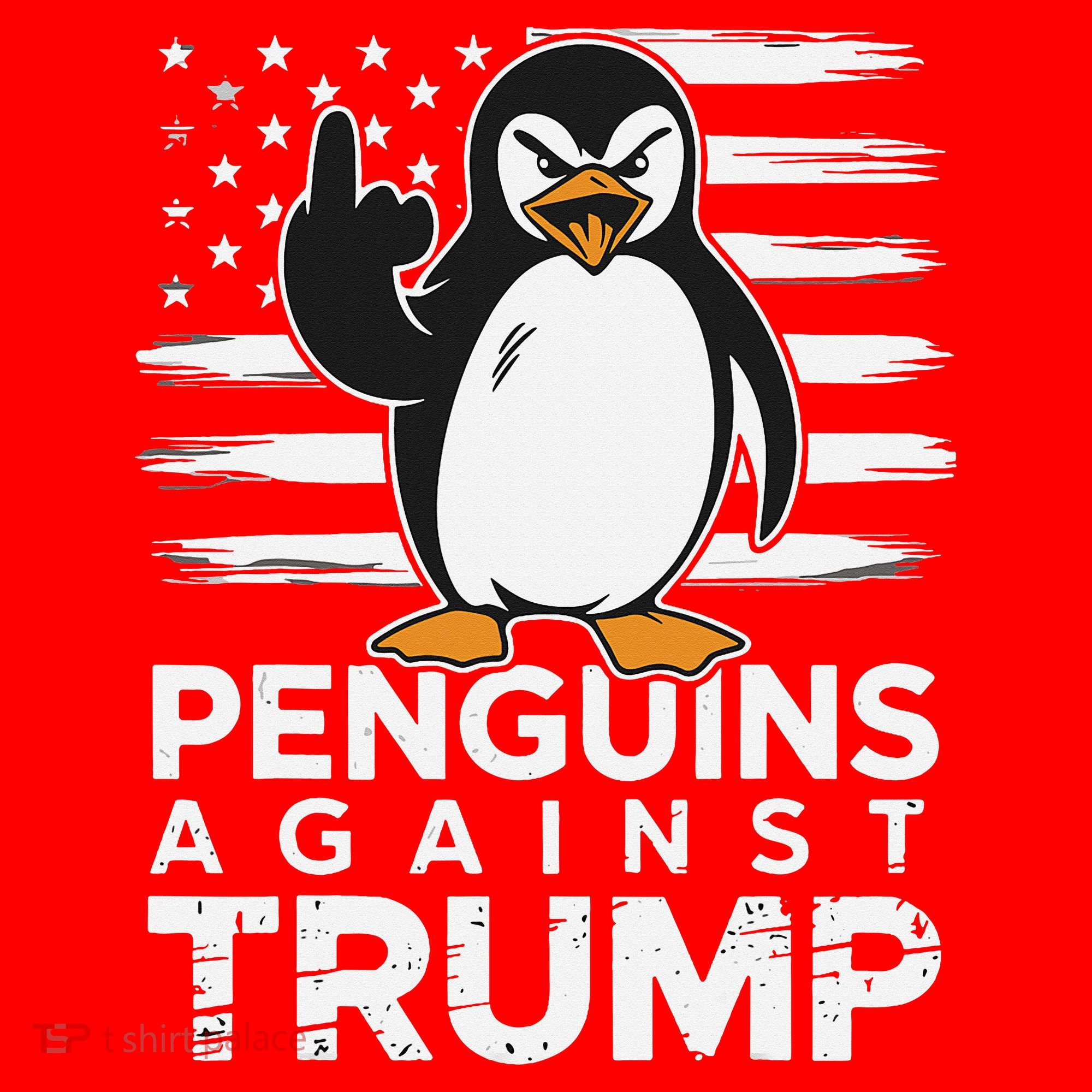 Funny Penguins Against Trump Penguin Flippers Up Resist Santa Hat