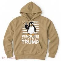 Funny Penguins Against Trump Penguin Flippers Up Resist Hoodie thumb 0