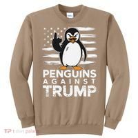 Funny Penguins Against Trump Penguin Flippers Up Resist Sweatshirt thumb 0