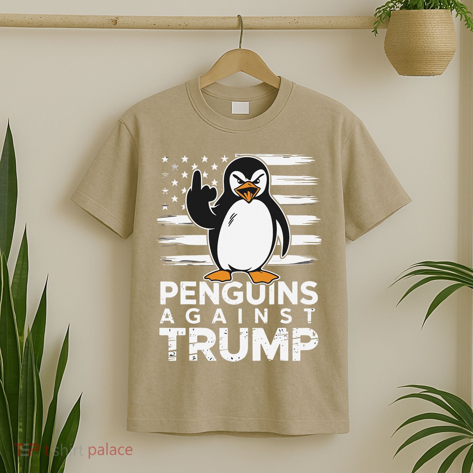 Funny Penguins Against Trump Penguin Flippers Up Resist T-Shirt