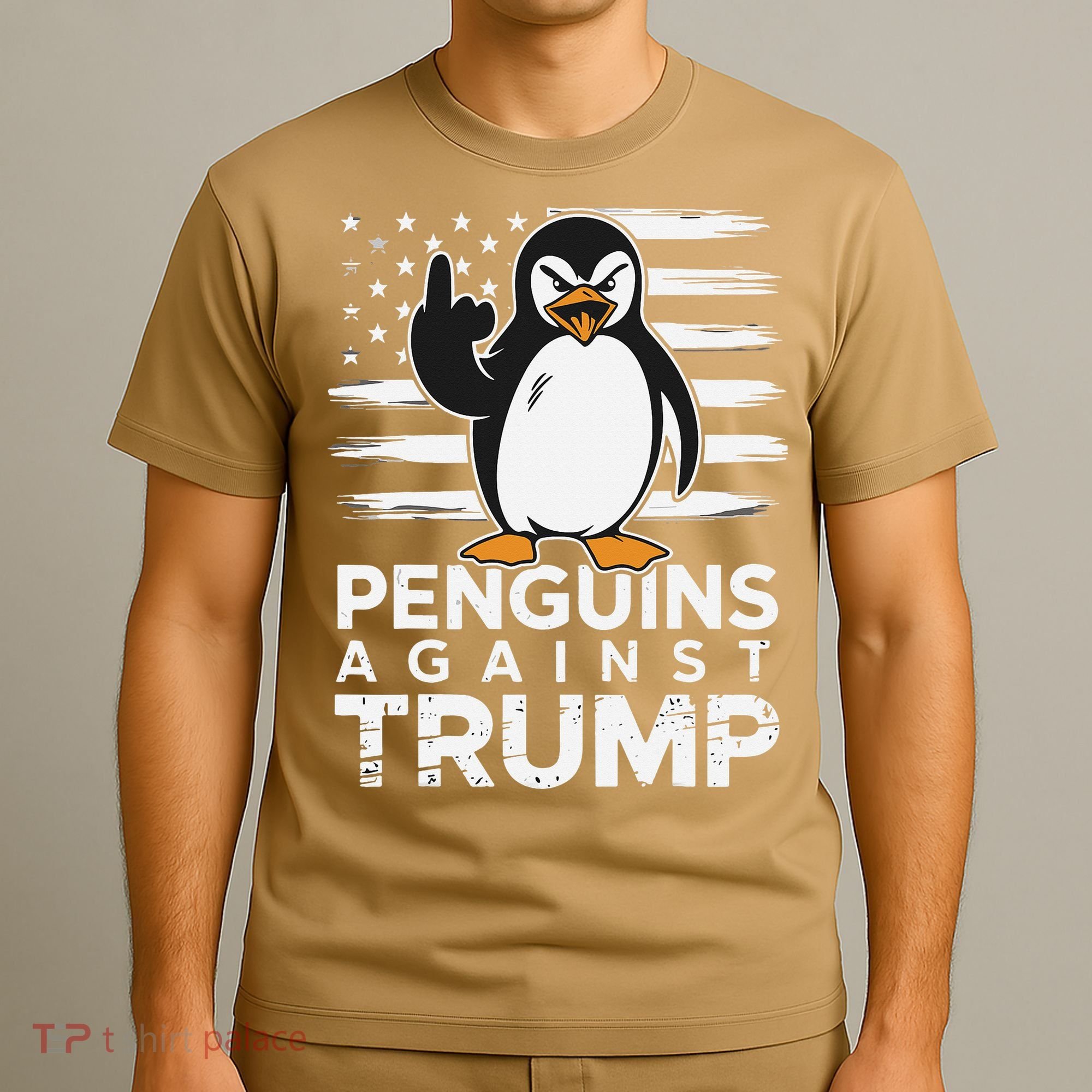 Funny Penguins Against Trump Penguin Flippers Up Resist T-Shirt