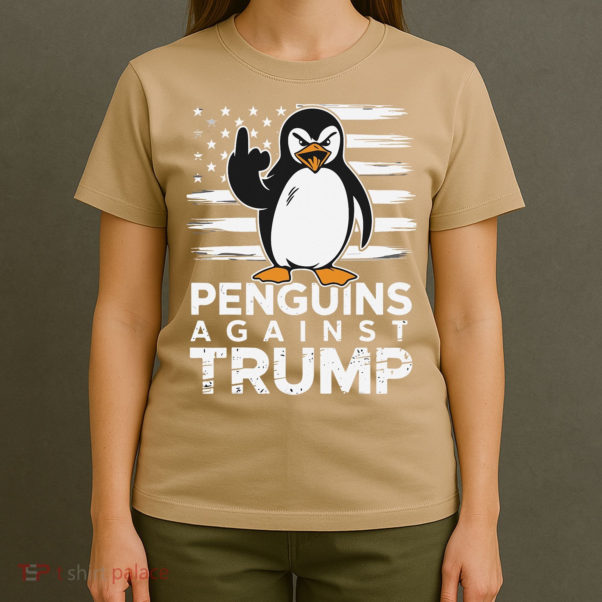 Funny Penguins Against Trump Penguin Flippers Up Resist T-Shirt