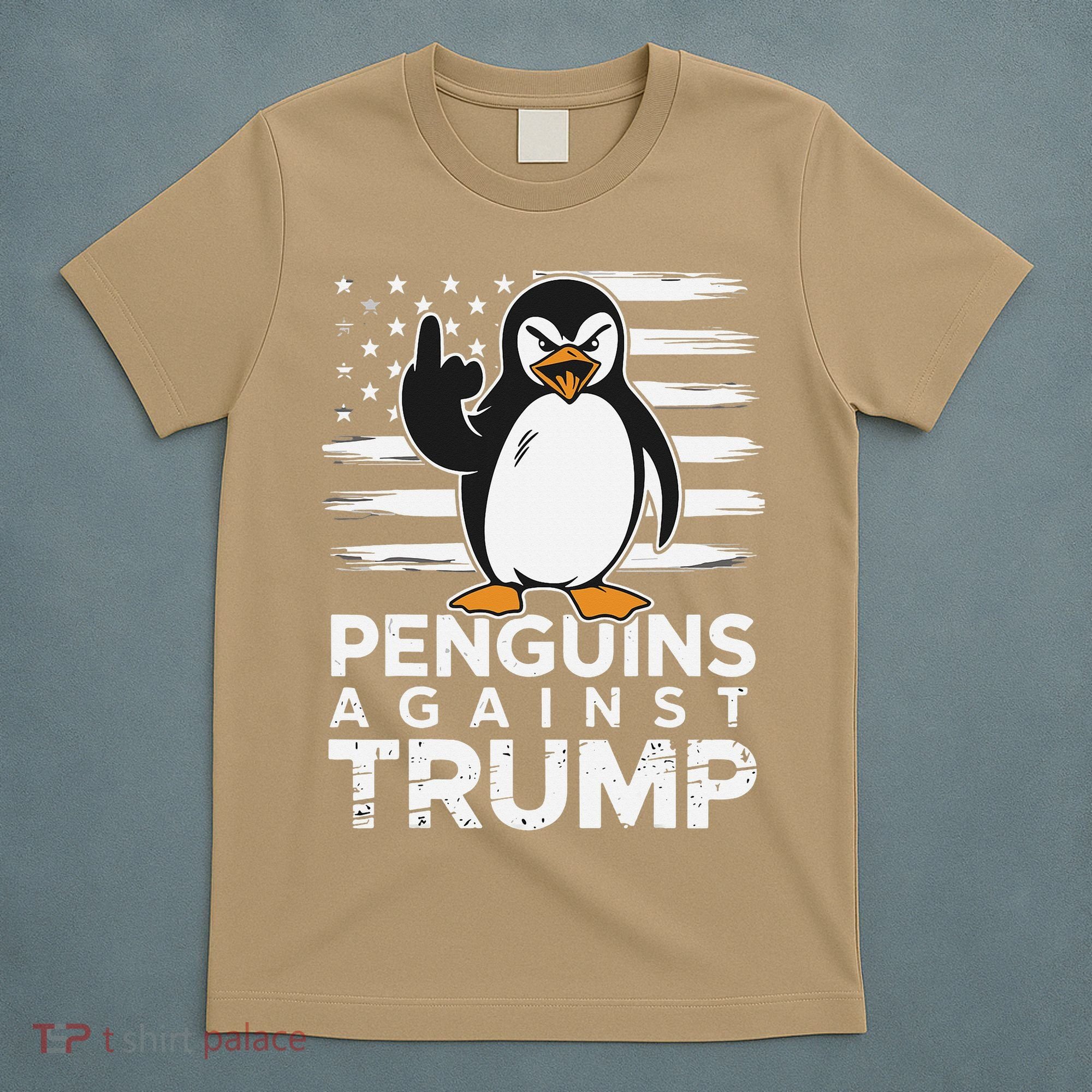 Funny Penguins Against Trump Penguin Flippers Up Resist T-Shirt