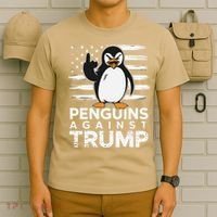 Funny Penguins Against Trump Penguin Flippers Up Resist T-Shirt thumb 6