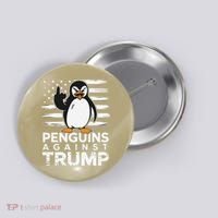 Funny Penguins Against Trump Penguin Flippers Up Resist Button thumb 0