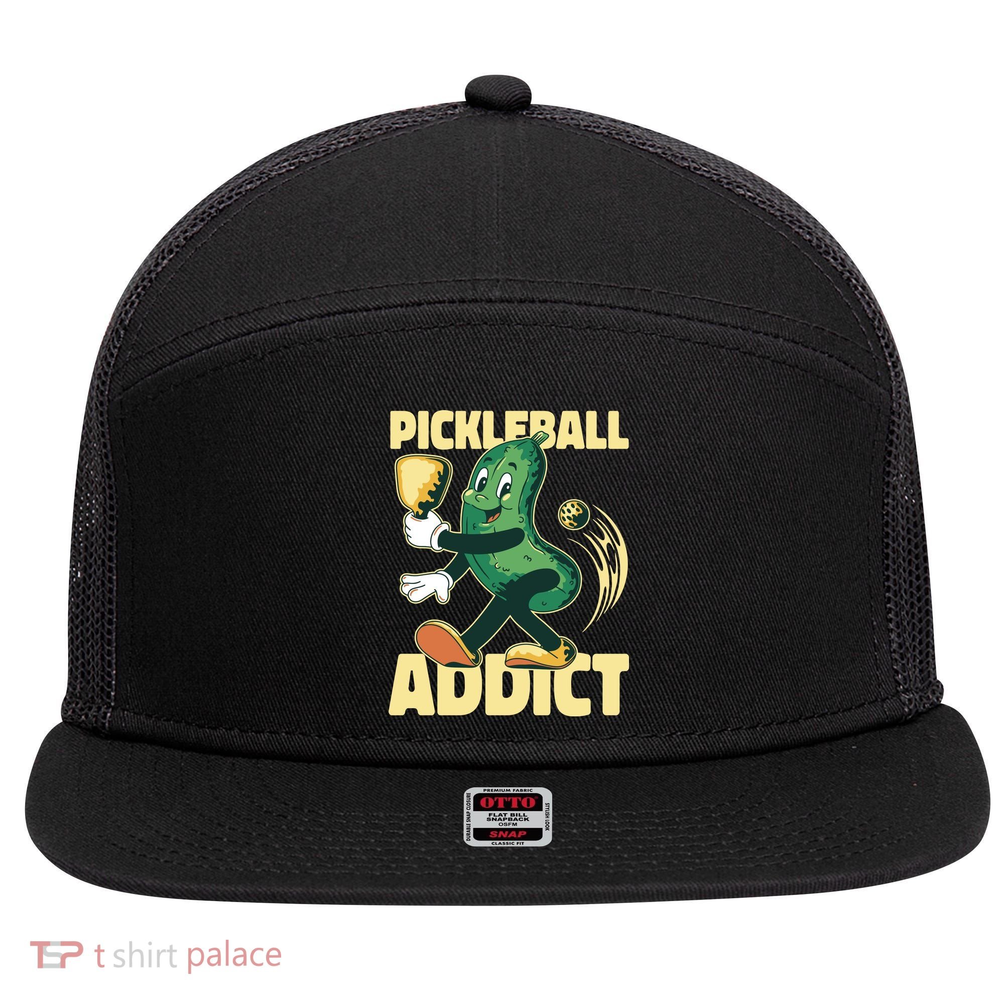 Funny Pickleball Addict 7 Panel Mesh Trucker Snapback Hat