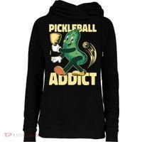 Funny Pickleball Addict Womens Funnel Neck Pullover Hood thumb 0