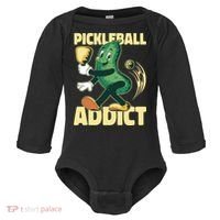 Funny Pickleball Addict Baby Long Sleeve Bodysuit thumb 0