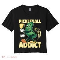 Funny Pickleball Addict Women's Crop Top Tee thumb 0