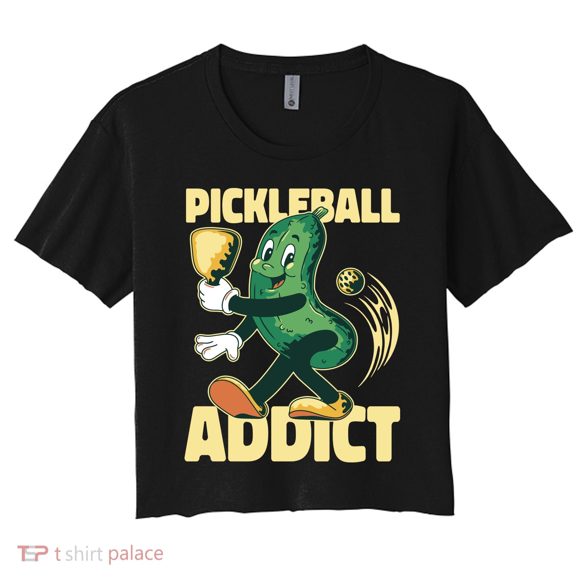 Funny Pickleball Addict Women's Crop Top Tee