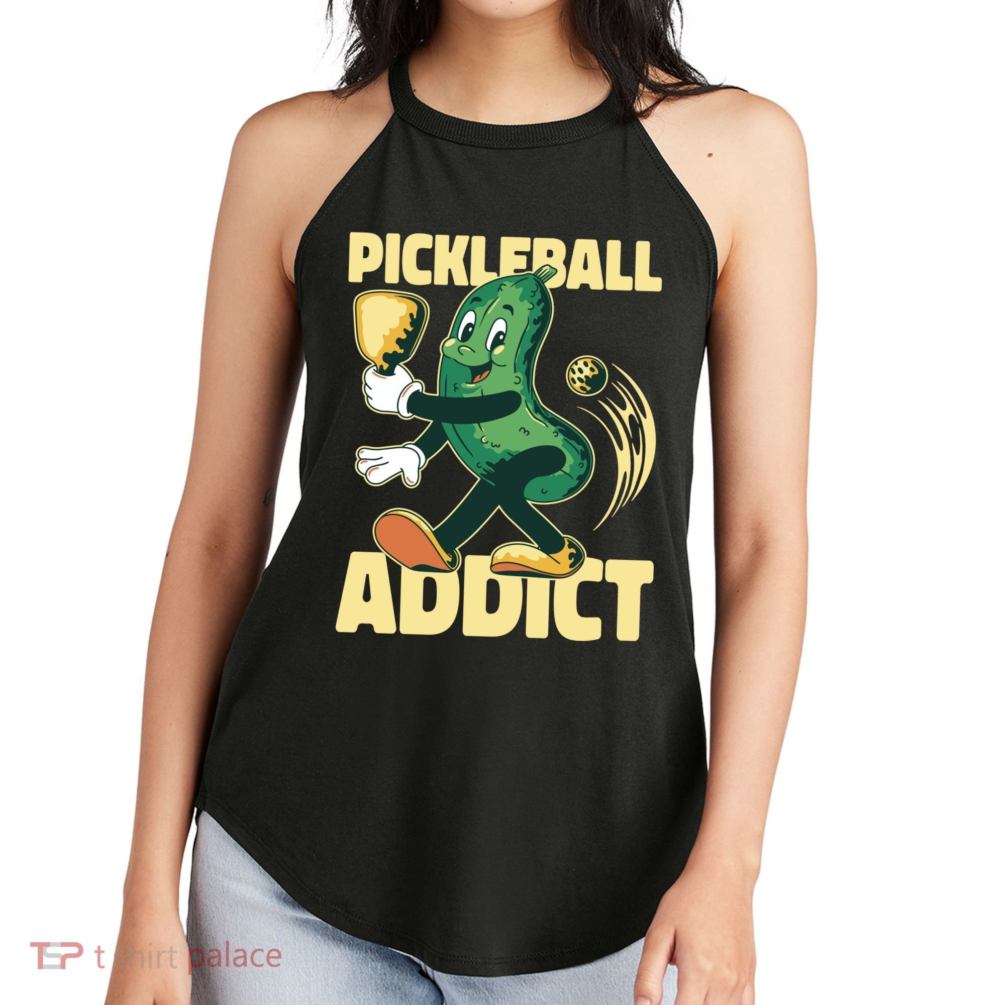 Funny Pickleball Addict Women's Perfect Tri Rocker Tank