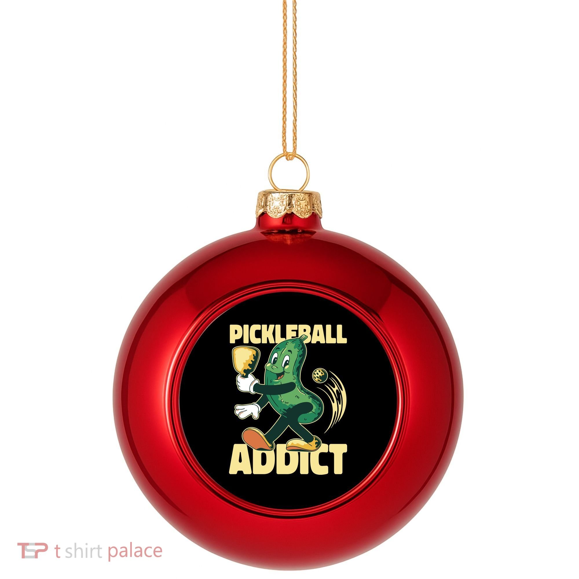 Funny Pickleball Addict Plastic Christmas Ball Ornament
