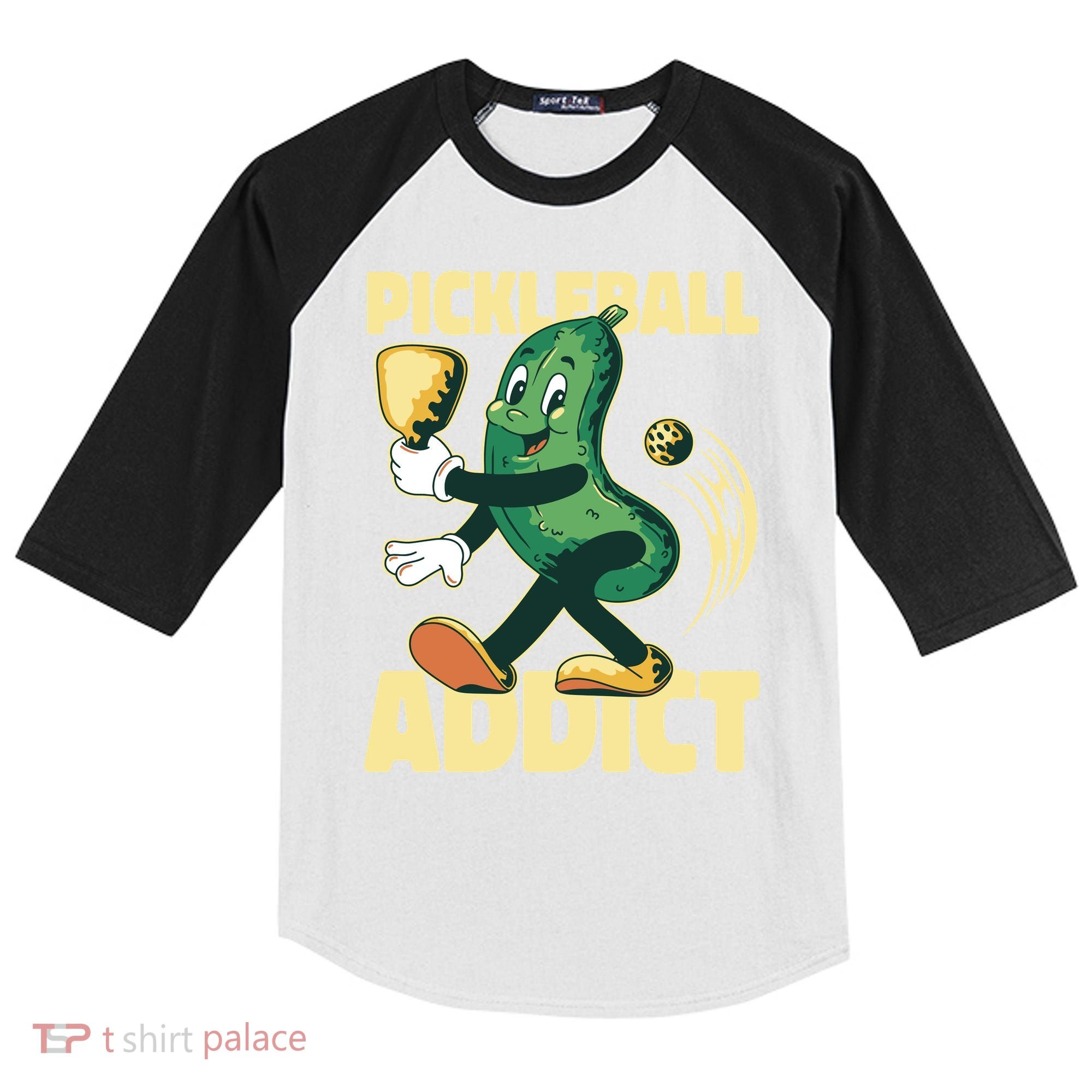 Funny Pickleball Addict Kids Colorblock Raglan Jersey