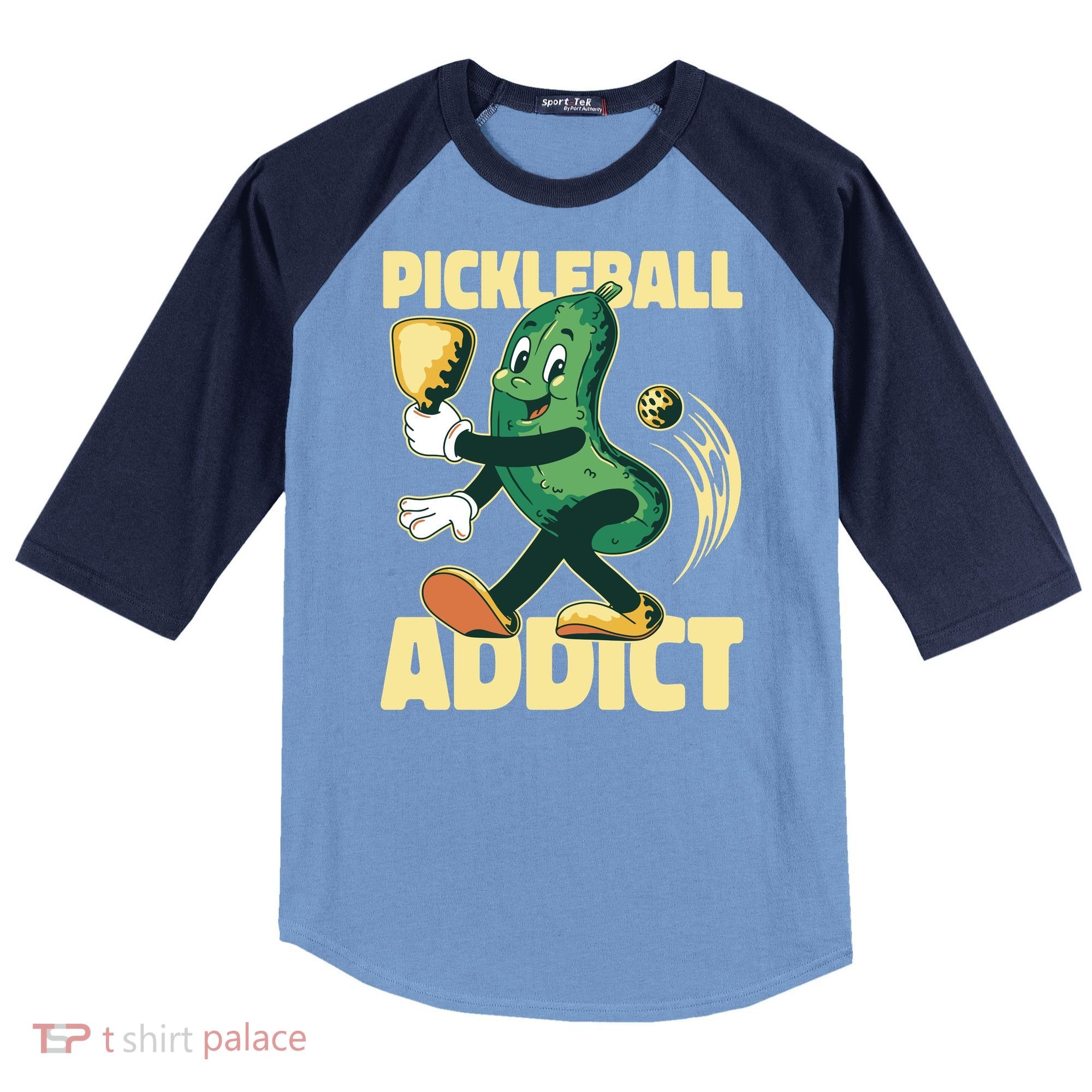 Funny Pickleball Addict Raglan Baseball Sleeve Shirt