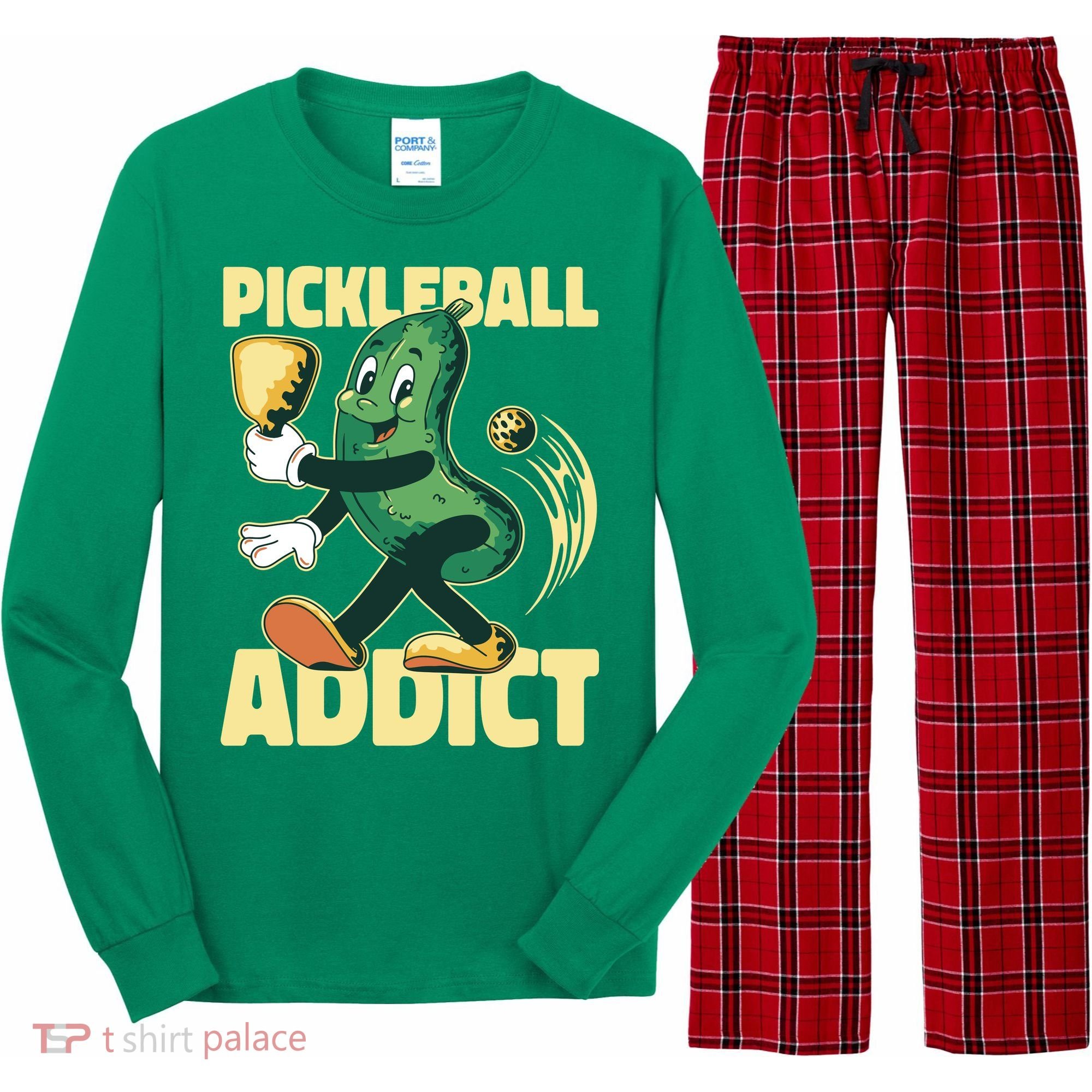 Funny Pickleball Addict Long Sleeve Pajama Set