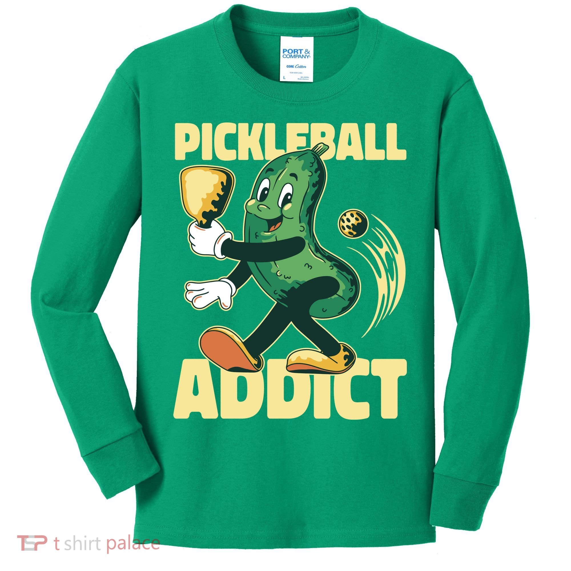 Funny Pickleball Addict Kids Long Sleeve Shirt