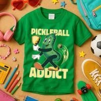 Funny Pickleball Addict Kids T-Shirt thumb 3