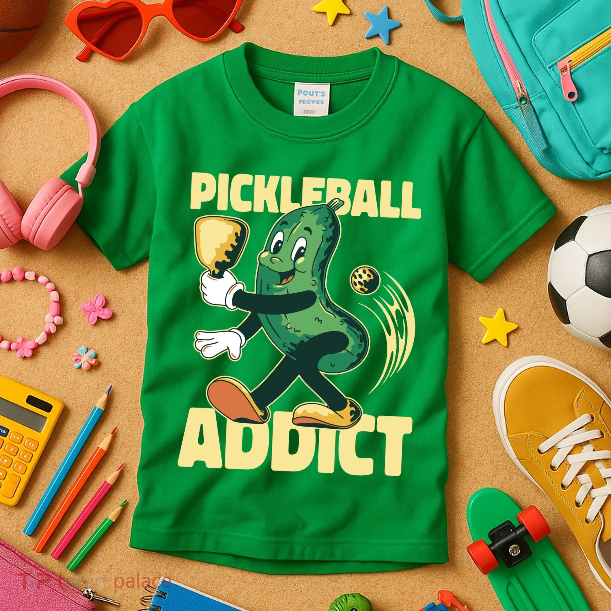 Funny Pickleball Addict Kids T-Shirt