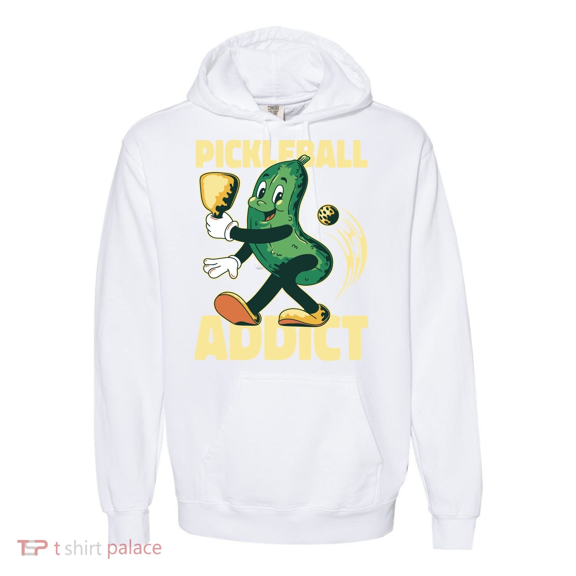 Funny Pickleball Addict Comfort Colors Garment-Dyed Hooded Sweatshirt