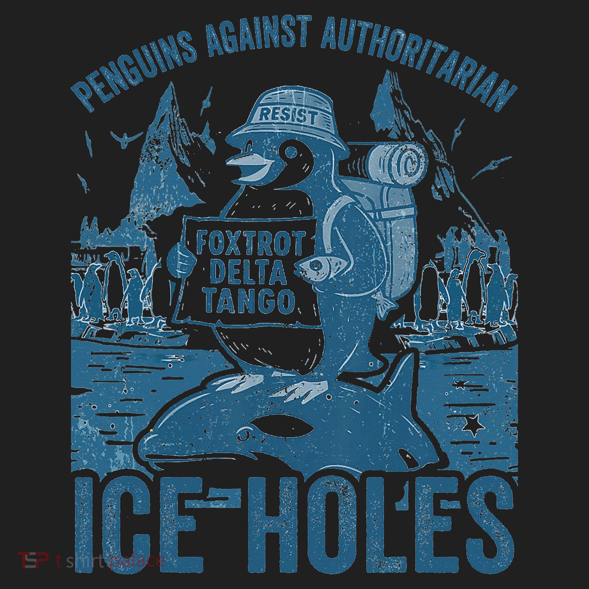 Funny Penguins Against Authoritarian Ice Holes Sarcastic Women's Sweatshirt