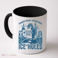 Funny Penguins Against Authoritarian Ice Holes Sarcastic Coffee Mug thumb 0