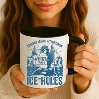 Funny Penguins Against Authoritarian Ice Holes Sarcastic Coffee Mug thumb 3