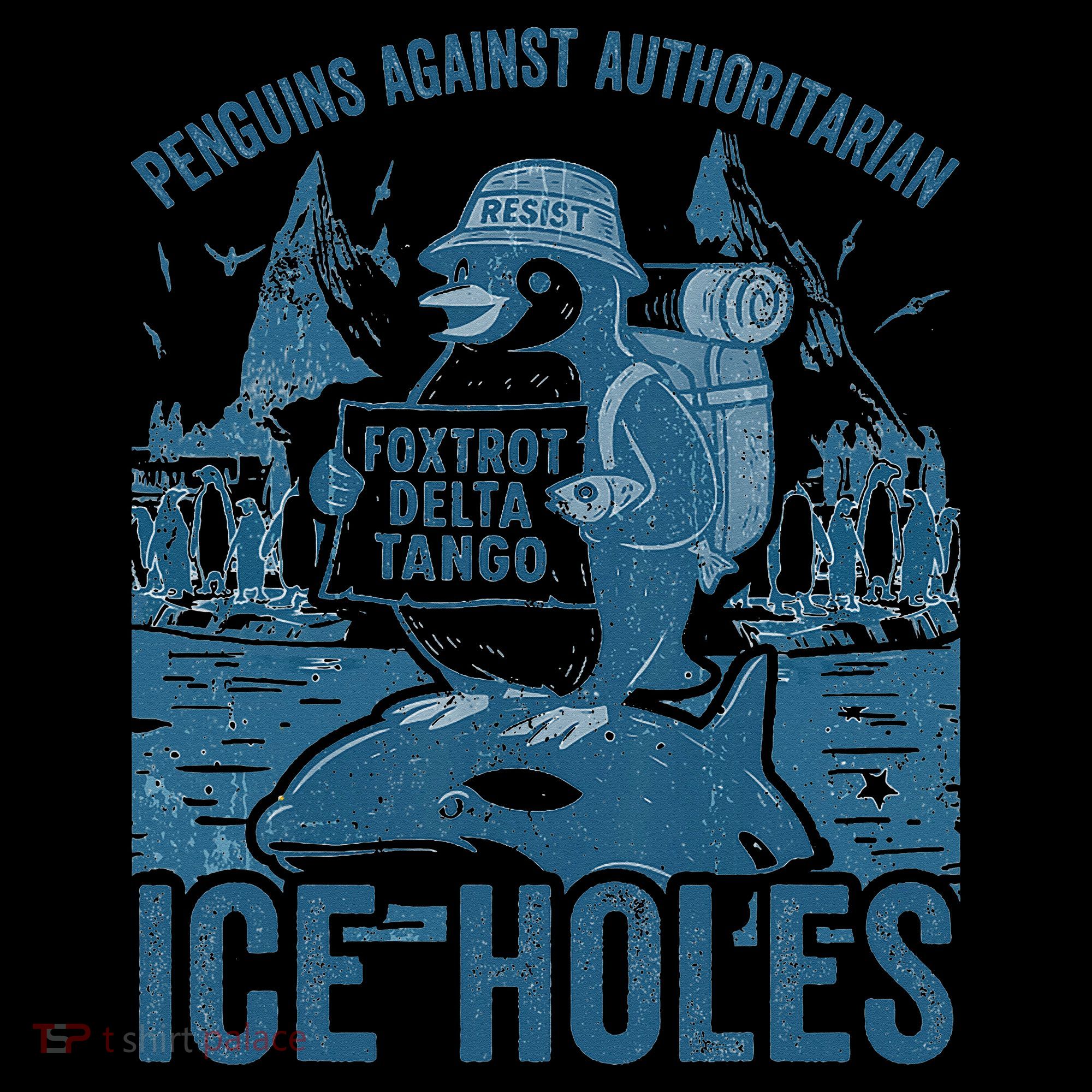 Funny Penguins Against Authoritarian Ice Holes Sarcastic Coffee Mug