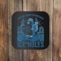 Funny Penguins Against Authoritarian Ice Holes Sarcastic Coaster thumb 0