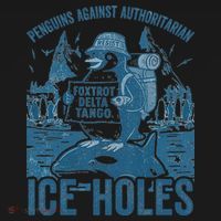 Funny Penguins Against Authoritarian Ice Holes Sarcastic Women's Hoodie thumb 2