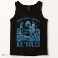 Funny Penguins Against Authoritarian Ice Holes Sarcastic Tank Top thumb 2