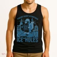 Funny Penguins Against Authoritarian Ice Holes Sarcastic Tank Top thumb 3
