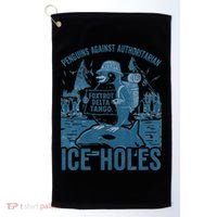 Funny Penguins Against Authoritarian Ice Holes Sarcastic Golf Towel thumb 0