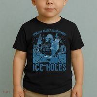 Funny Penguins Against Authoritarian Ice Holes Sarcastic Toddler T-Shirt thumb 2