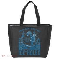 Funny Penguins Against Authoritarian Ice Holes Sarcastic Tote Bag thumb 0