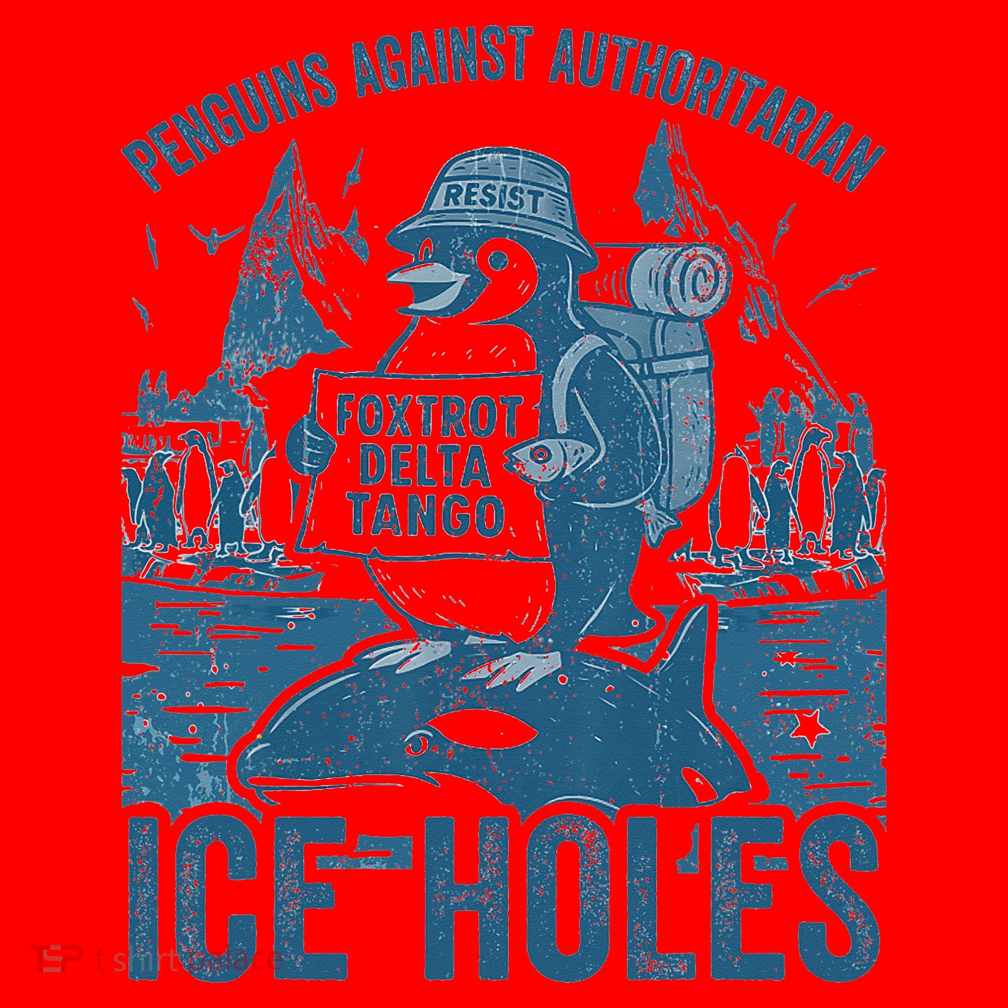 Funny Penguins Against Authoritarian Ice Holes Sarcastic Santa Hat
