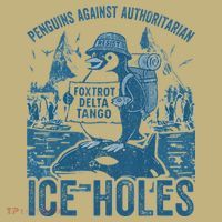 Funny Penguins Against Authoritarian Ice Holes Sarcastic Polo thumb 2