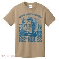 Funny Penguins Against Authoritarian Ice Holes Sarcastic Kids T-Shirt thumb 0