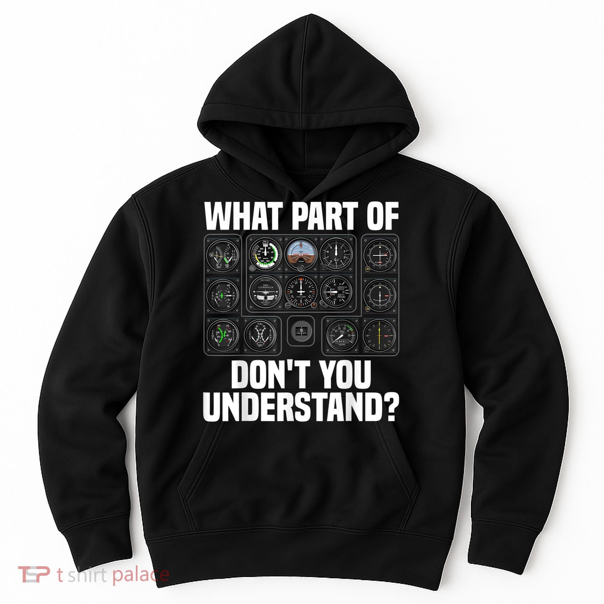 Funny Pilot Art Men Women Aviation Airline Pilot Instruments Hoodie
