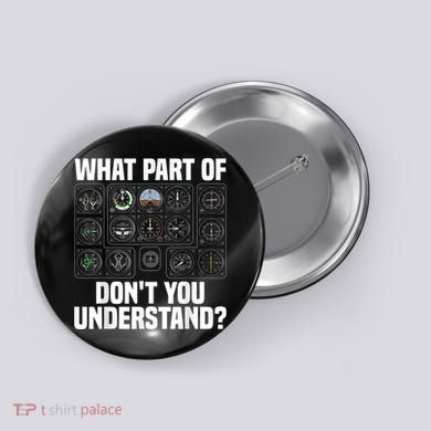 Funny Pilot Art Men Women Aviation Airline Pilot Instruments Button