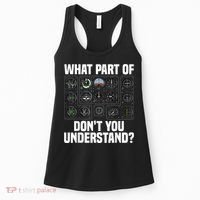 Funny Pilot Art Men Women Aviation Airline Pilot Instruments Women's Tank Top thumb 0
