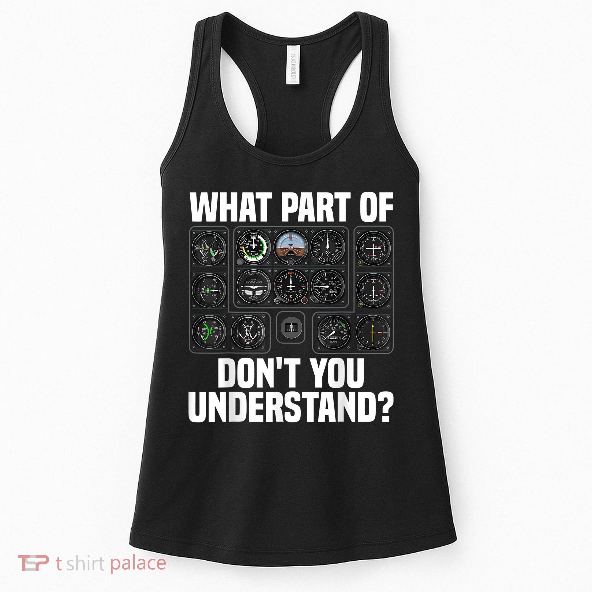 Funny Pilot Art Men Women Aviation Airline Pilot Instruments Women's Tank Top