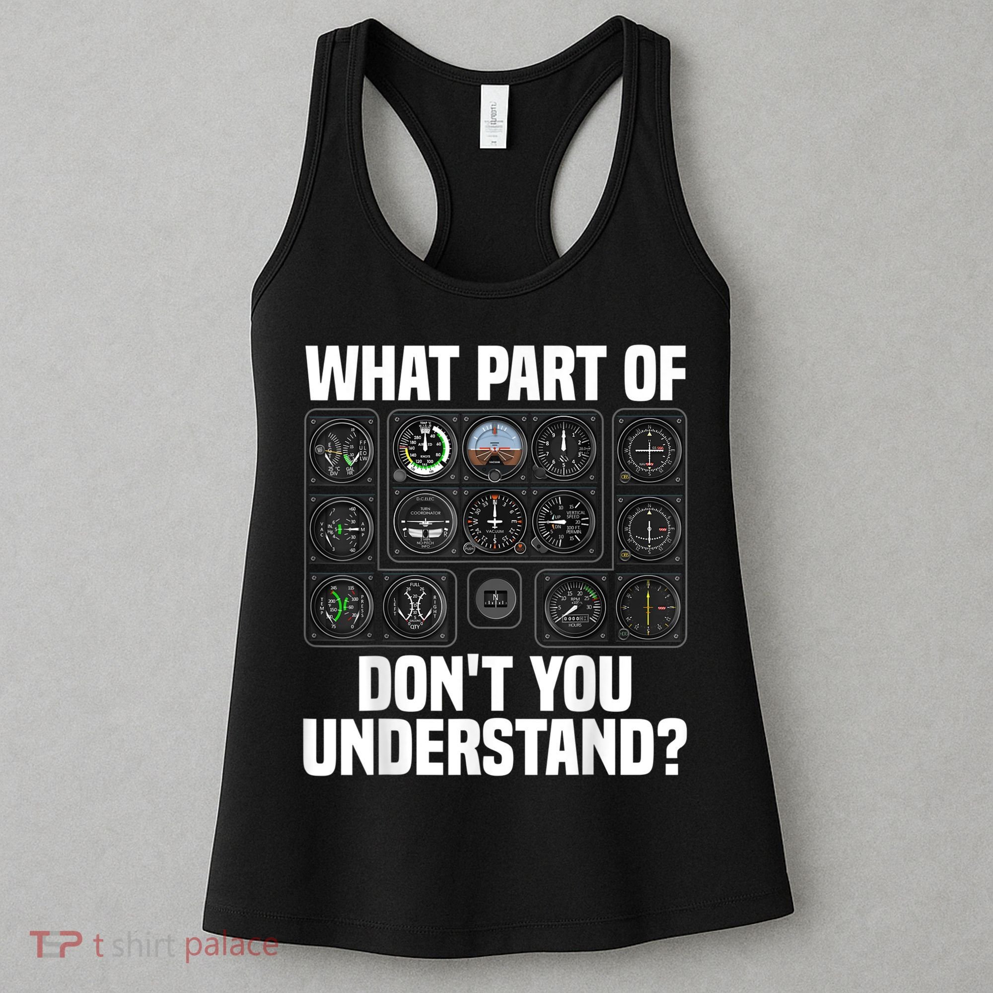 Funny Pilot Art Men Women Aviation Airline Pilot Instruments Women's Tank Top