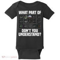 Funny Pilot Art Men Women Aviation Airline Pilot Instruments Baby Bodysuit thumb 0