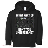 Funny Pilot Art Men Women Aviation Airline Pilot Instruments Toddler Hoodie thumb 0