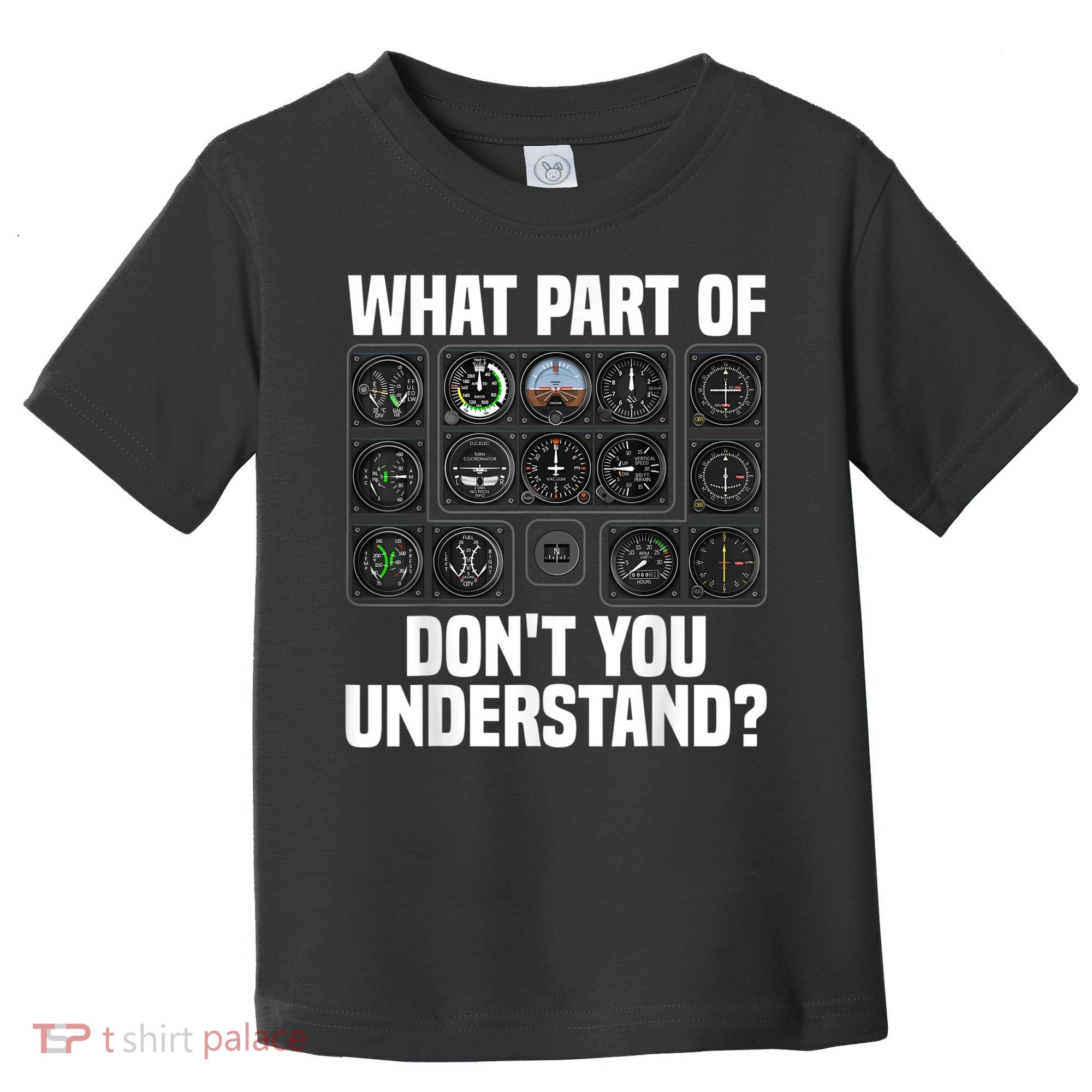 Funny Pilot Art Men Women Aviation Airline Pilot Instruments Toddler T-Shirt