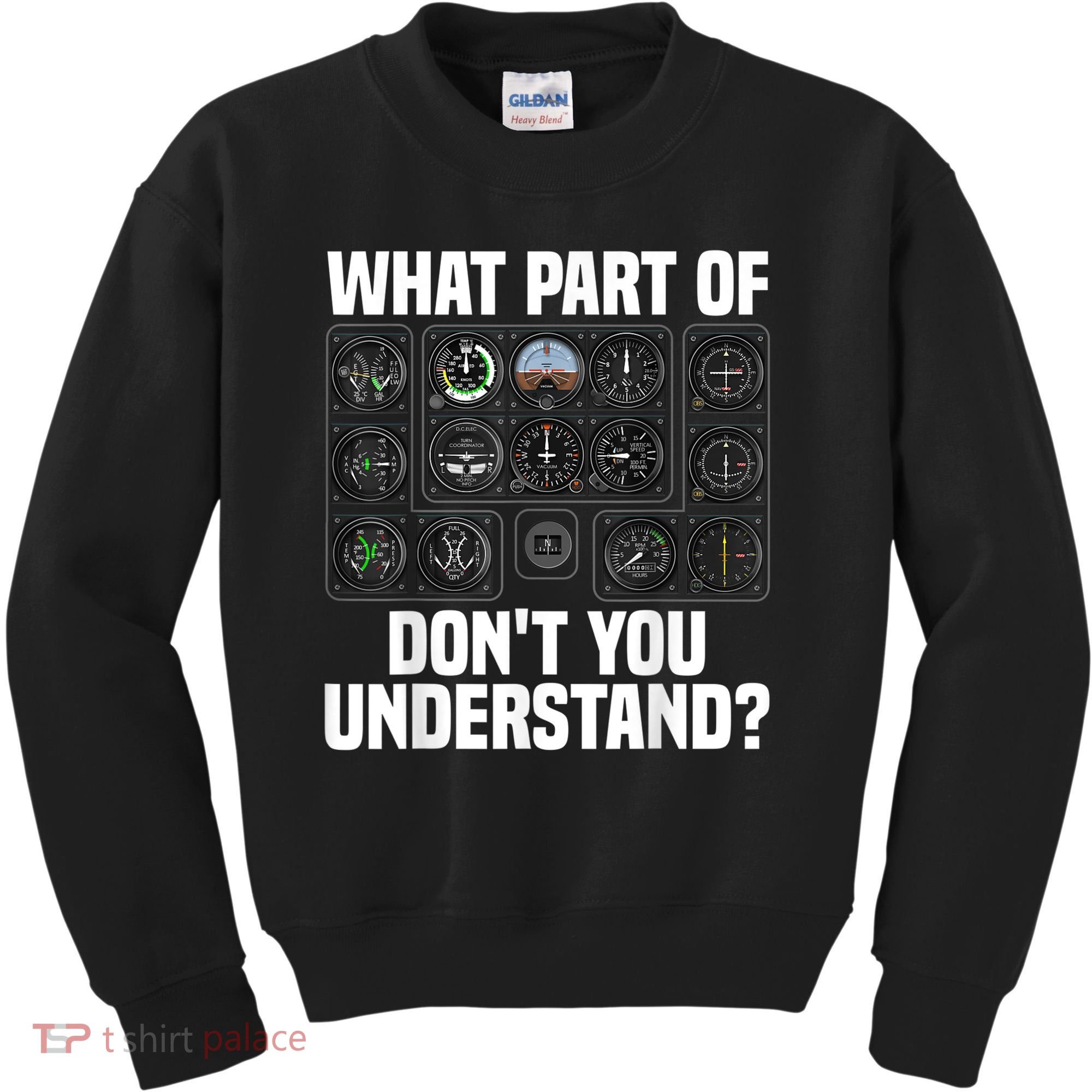 Funny Pilot Art Men Women Aviation Airline Pilot Instruments Kids Sweatshirt