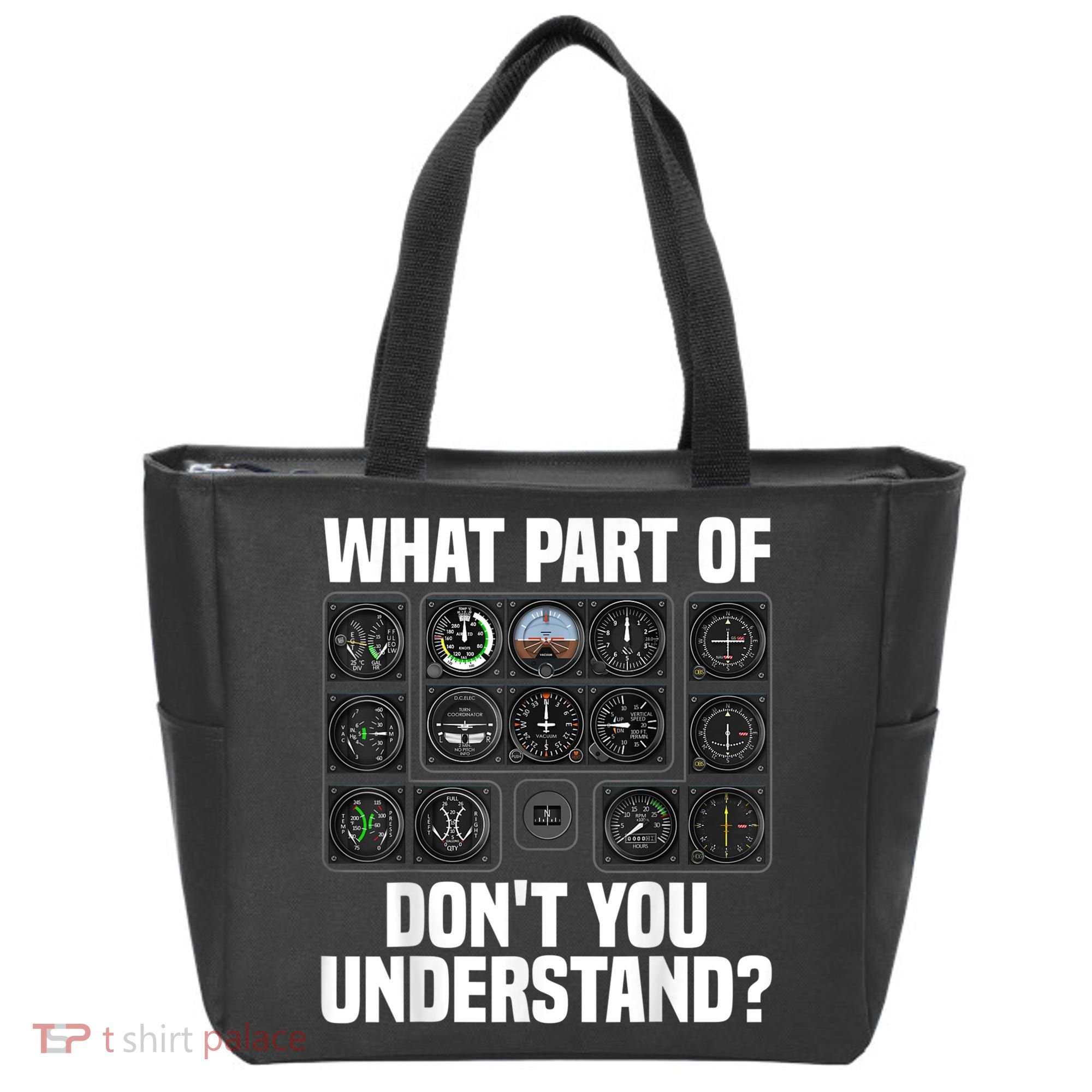 Funny Pilot Art Men Women Aviation Airline Pilot Instruments Tote Bag