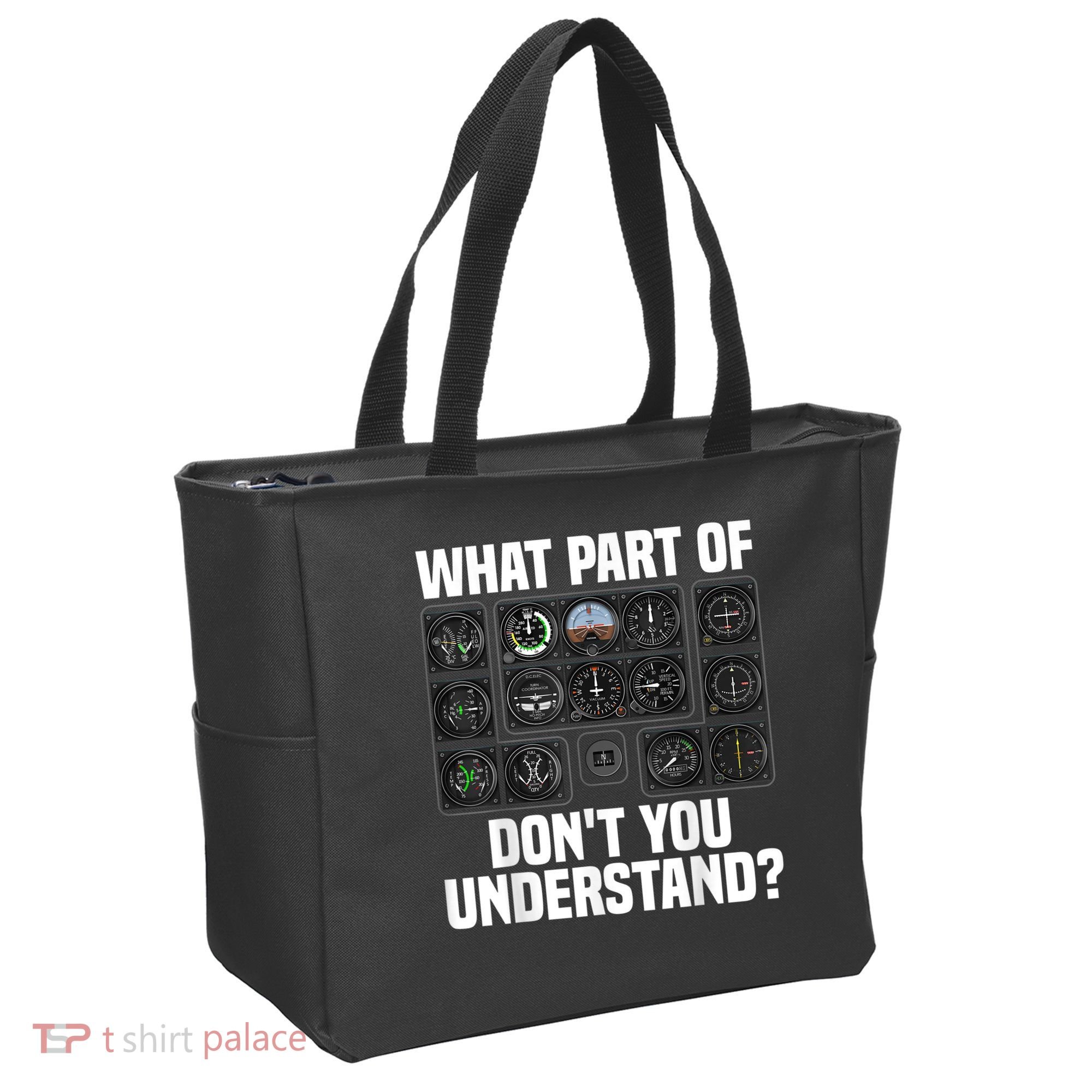 Funny Pilot Art Men Women Aviation Airline Pilot Instruments Tote Bag