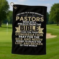 Funny Pastor Appreciation Gift Christian Preacher Golf Towel thumb 1