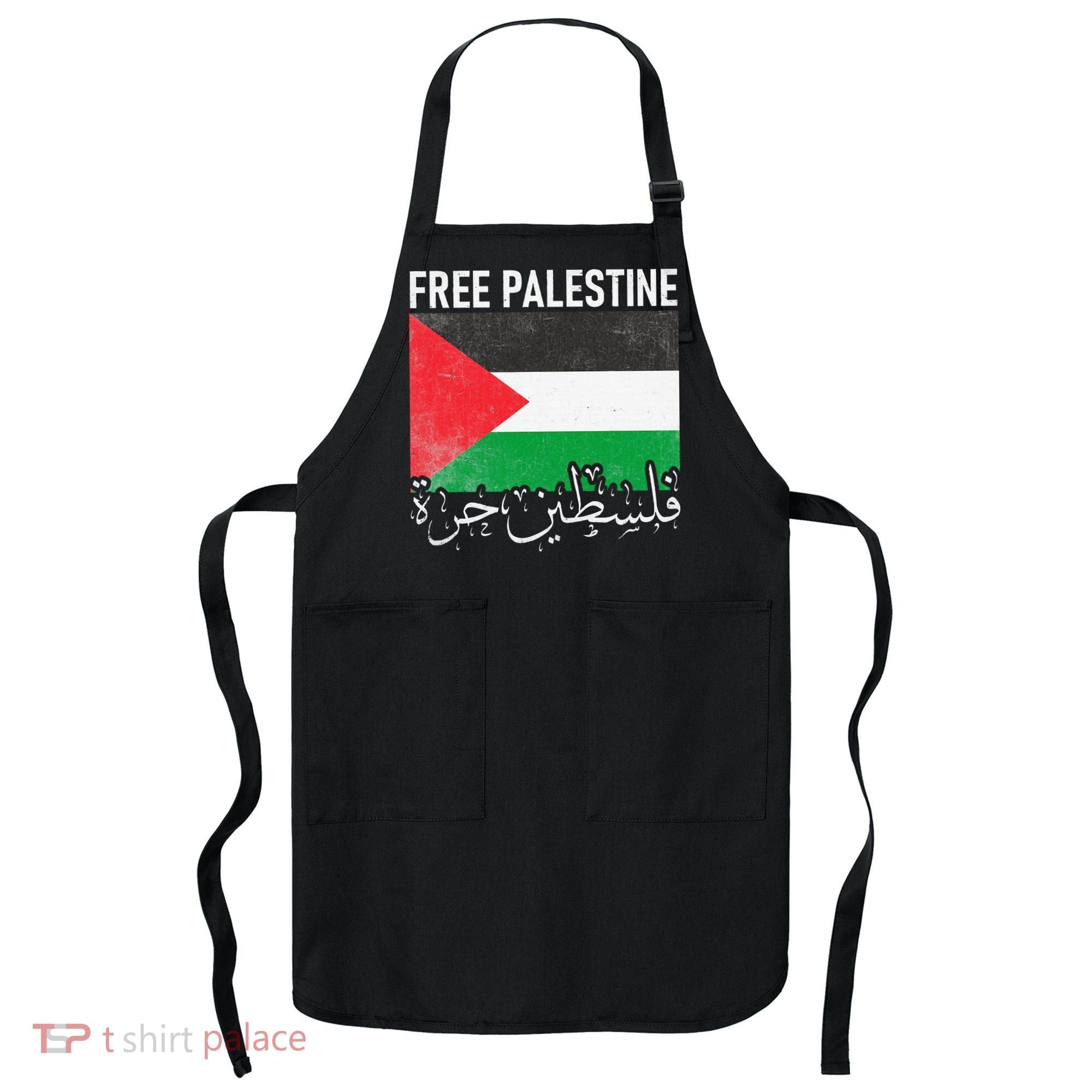 Free Palestine Arabic Palestine Gaza Jerusalem Support Apron